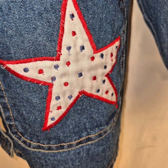 Michelle Louise Vintage Denim Jacket w/ embroidery in size XL - Picture 10 of 16